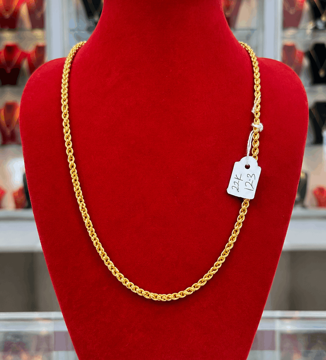 22K Gold Rope Chain Necklace – 12.3g