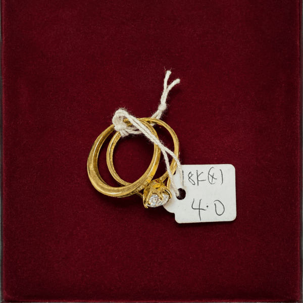 18k wedding & Engagement Ring4.0g