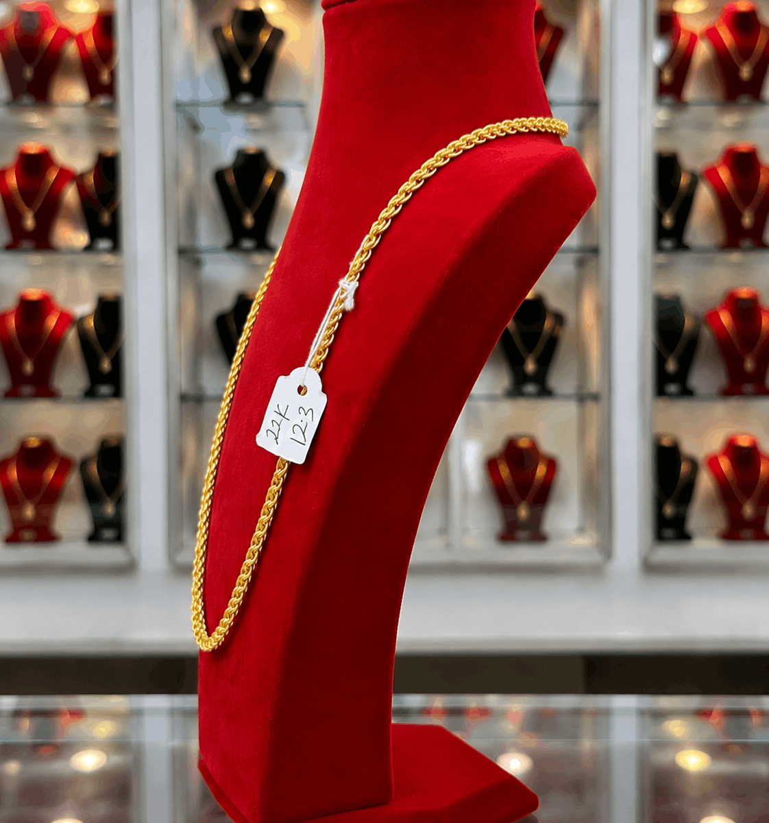 22K Gold Rope Chain Necklace – 12.3g