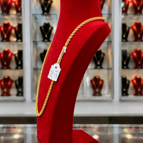 22K Gold Rope Chain Necklace – 12.3g