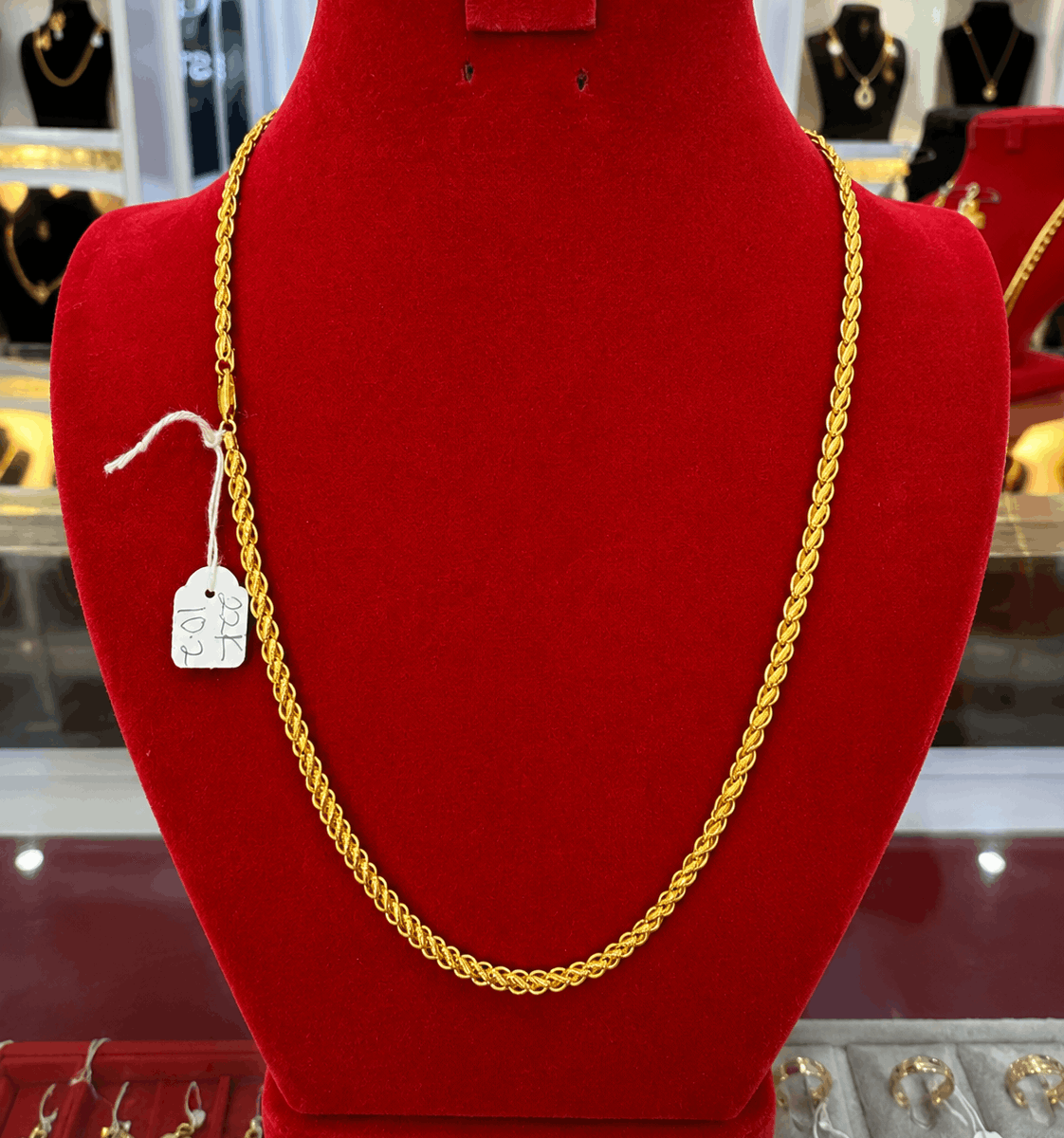 22K Gold Twisted Rope Chain Necklace – 10.2g