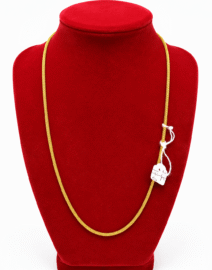 22K Gold Herringbone Chain Necklace – 17.0g
