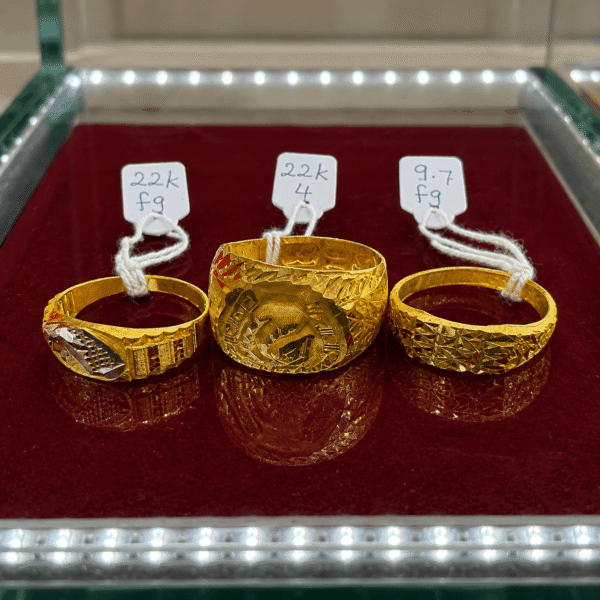 22K Gold Diamond-Cut Ring – 9.7g side view