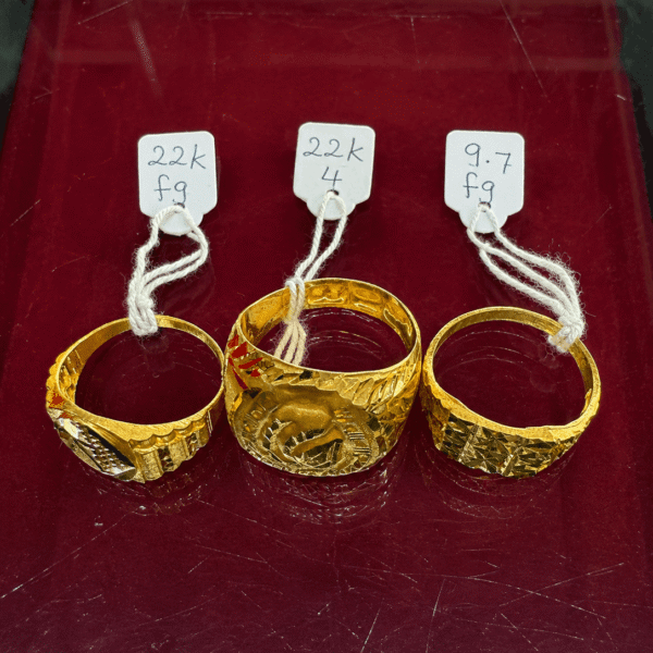 22K Gold Diamond-Cut Ring – 9.7g