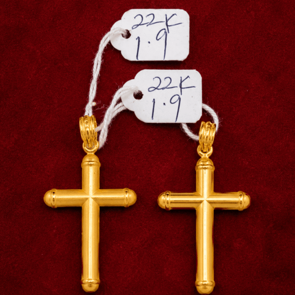 22K Yellow Gold Cross Pendant 1.9g
