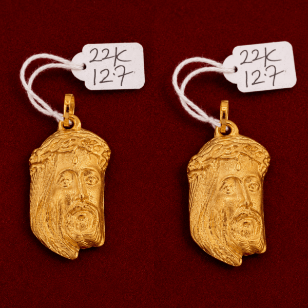22K Yellow Gold Jesus Head Pendant (12.7g)