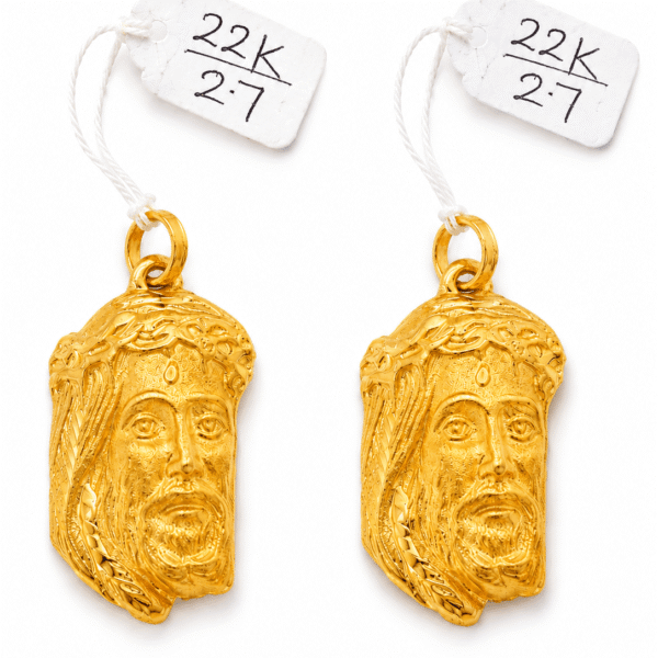 22K Yellow Gold Jesus Head Pendant (12.7g)