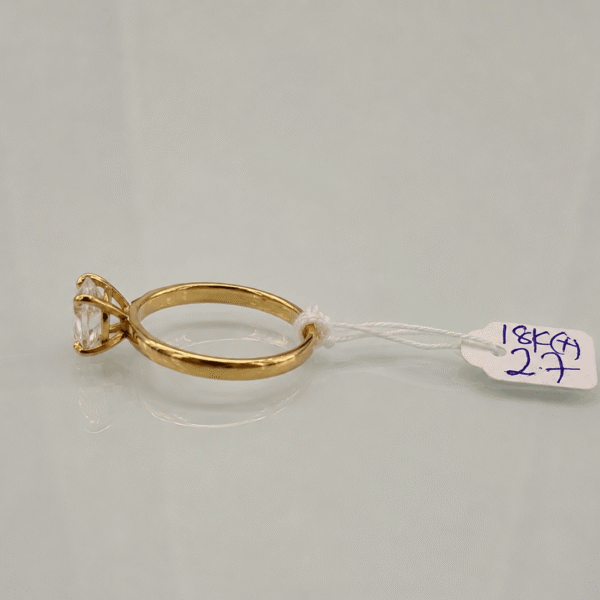 18K Gold Classic Solitaire Ring – 2.7g side view