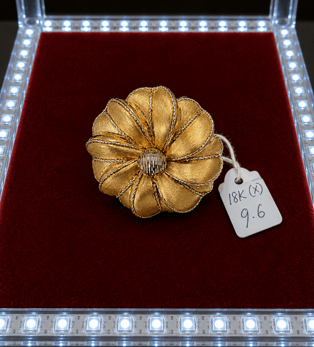 18K Gold Floral Bloom Statement Ring – 9.6g