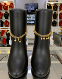 18K Gold Multi-Layer Charm Anklet Collection – Star & Heart Designs