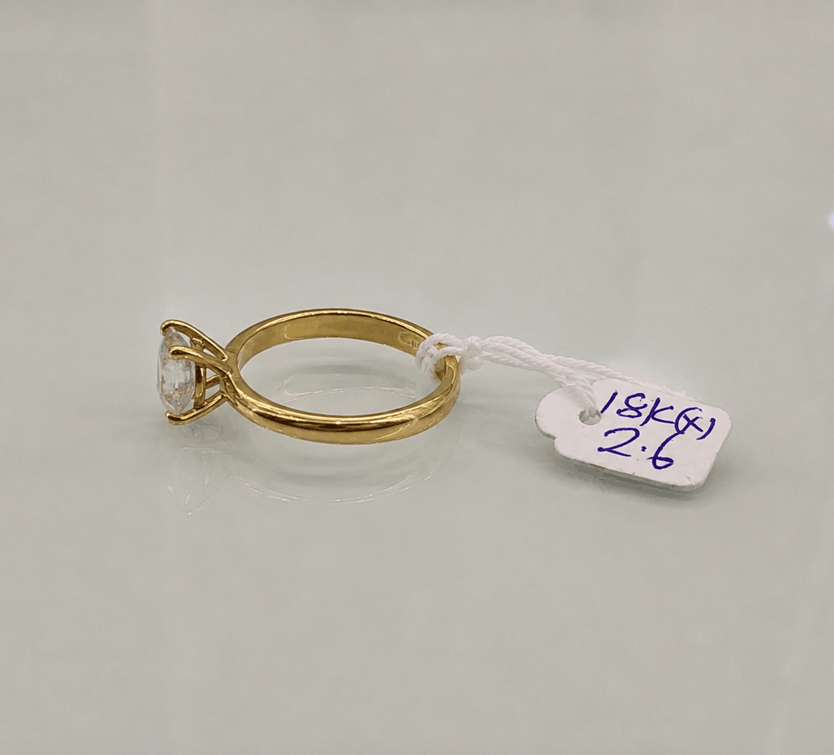 18K Gold Classic Solitaire Ring – 2.6g side view