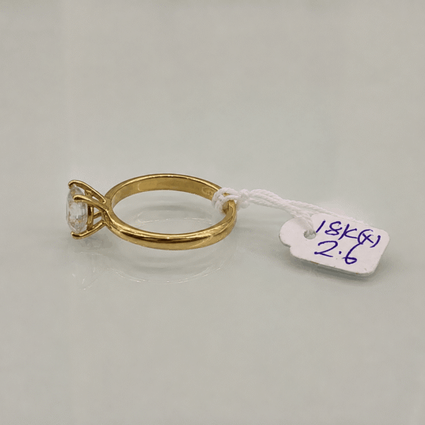 18K Gold Classic Solitaire Ring – 2.6g side view