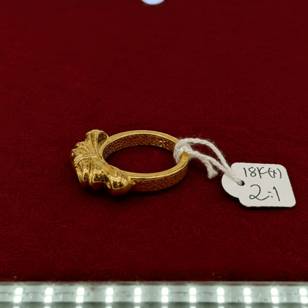 18K Gold Bow Accent Ring – 2.1g side view
