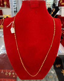 22K Gold Beaded Station Chain Necklace – 6.3g