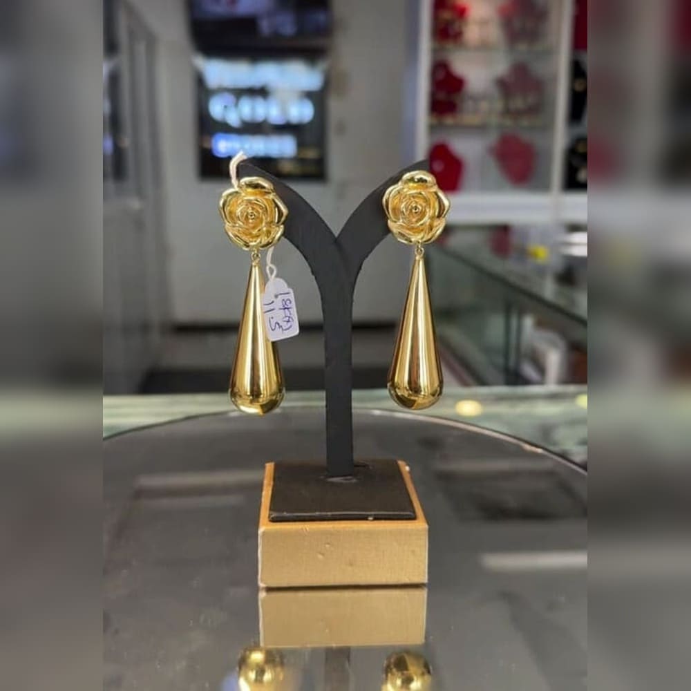 princeandprincess 18 Karat Gold Geometric Drop Earrings – 9.3g